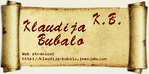 Klaudija Bubalo vizit kartica